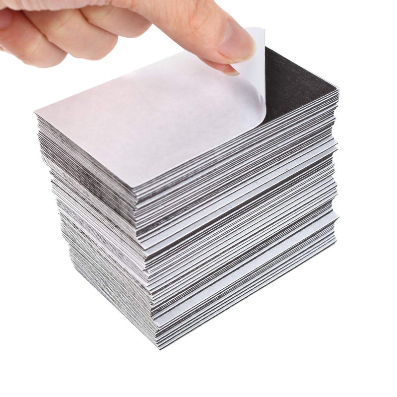 Saganizer 100 Pack 2 x 3.5 inch Business Card Magnets Peel and Stick Adhesive Magnetic Backings Magnet Strong Magnet Blanks Sheets Printable Magnetic Sheet for Dies Storage - Image 3